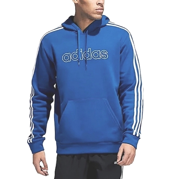 adidas Other - Adidas Men's Essential 3 Stripe Pullover Hoodie, Color: Blue, Size: M